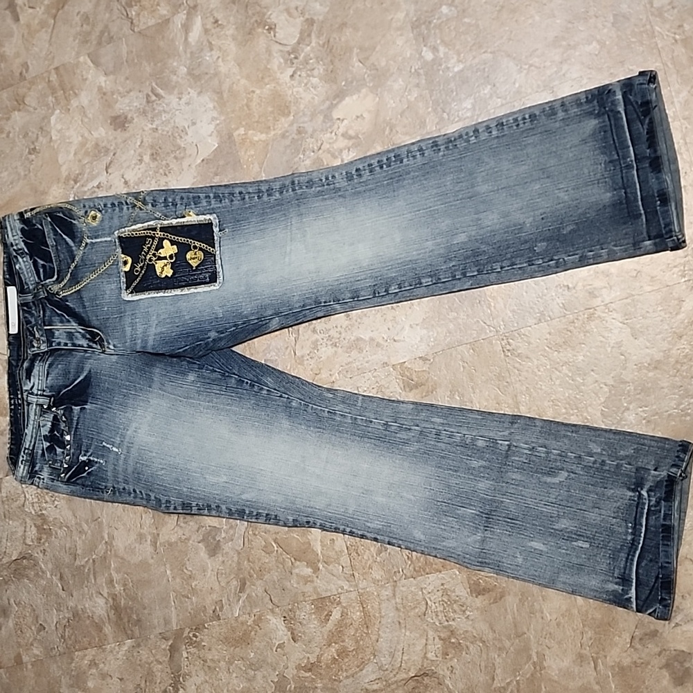 Akademiks Blue Jeans with Gold Accents